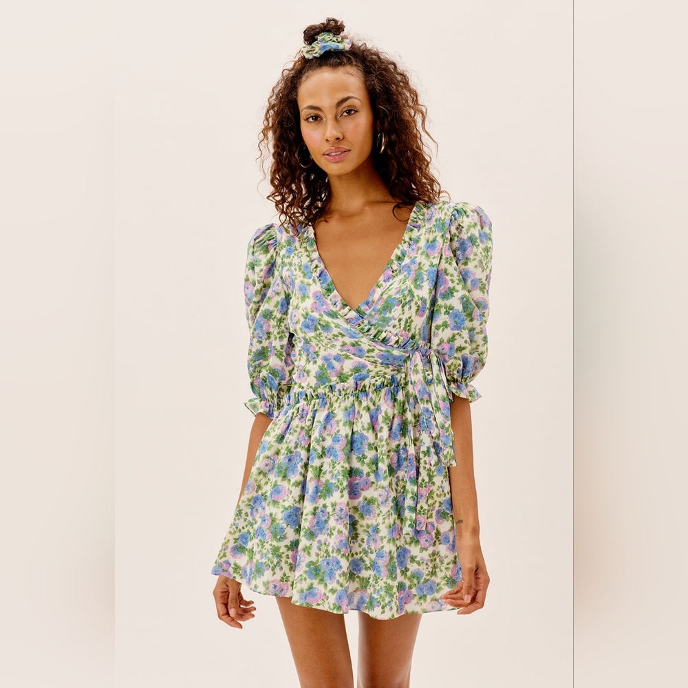 For Love & Lemons Bridget Mini Dress in Wisteria